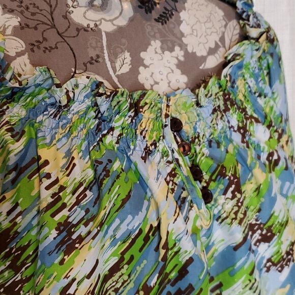 Lisa Josephs Sz 2X Convertible Sleeve Colorful Blouse, Plus Size Beauty - Picture 5 of 10
